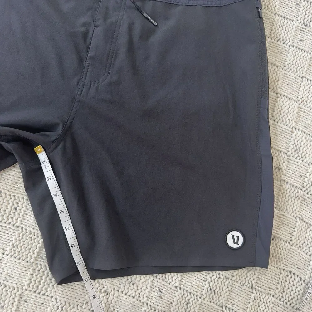 Vuori Peak Boardshorts 7” Men’s 38 Black Navy Swim Surf Shorts Performance Read - Picture 9 of 10